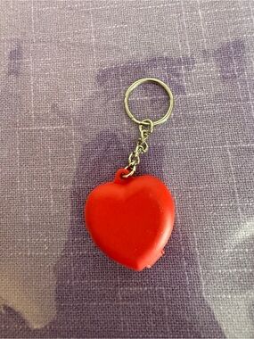 Vintage Tupperware Red Heart Keychain Mini Heart Container